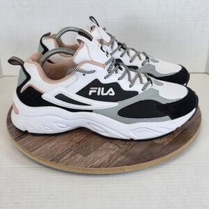 FILA Recollector Shoes Womens Running Hiking Dad Size Size 11 White/Black/Pink